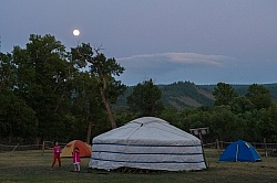 Full moon over camp