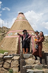 Shawn at the Shaman Village with Guide