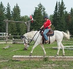 Eydie and Chamar Go Over the Bridge at Horse Country Campgrounds