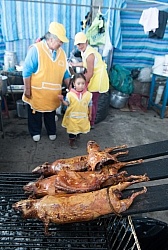 Guinea Pig on a Stick at the Local Market in Aloag, Ecuador