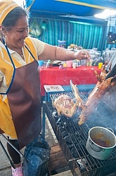 Guinea Pig on a Stick at the Local Market in Aloag, Ecuador