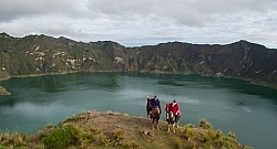 Gabriel and Rodrigo at  Crater Lake at Quilotoa volcano