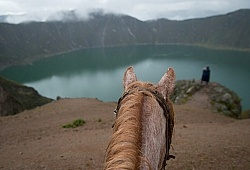 The view of Crater Lake at Quilotoa volcano  on Chuggo,