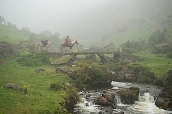 River Crossing in the high Andes