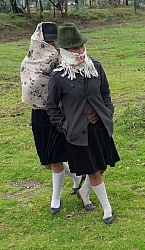 Two Ecuadorian girls on way home from school