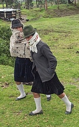 Two Ecuadorian girls on way home from school