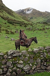 Angel on his horse saying goodbye in the high Andes, Ecuador