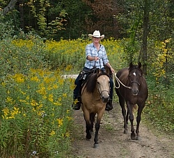 Leading a Horse on the Trail