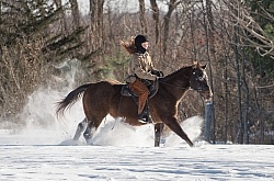 Youth Riding in Winter