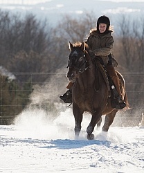 Youth Riding in Winter
