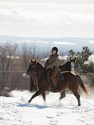 Youth Riding in Winter