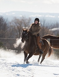 Youth Riding in Winter
