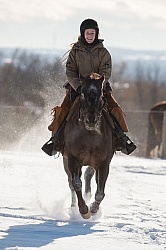 Youth Riding in Winter