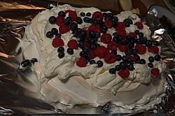 Pavlova cake, dessert  at Hunter Valley Station 