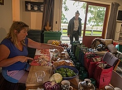 Angie Sorting Out Lunches at Hunter Valley Station