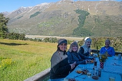 Dinner on the Deck at Boundary Hut, Wild Womens Expeditions with Adventure Horse Trekking New Zealand