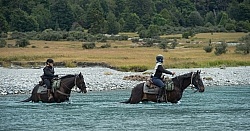 HeatA River Crossing on the Day Ride From Boundary Hut, Wild Womens Expeditions with Adventure Horse Trekking New Zealand