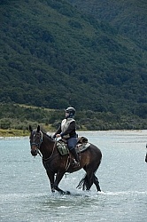 Kathy on the Day Ride From Boundary Hut, Wild Womens Expeditions with Adventure Horse Trekking New Zealand