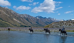 River Crossing in Ahuriri Conservation Area New Zealand , Wild Women Expeditions with Adventure Horse Trekking New Zealand River Crossing in Ahuriri Conservation Area New Zealand , Wild Women Expeditions with Adventure Horse Trekking New Zealand