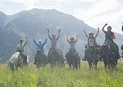Riding in Ahuriri Conservations Area with Wild Women Expeditions and Adventure Horse Trekking New Zealand