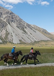 Riding in Ahuriri Conservations Area with Wild Women Expeditions and Adventure Horse Trekking New Zealand
