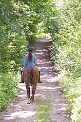 Young Girl Trail Riding Bareback