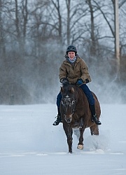 Youth Riding in Winter