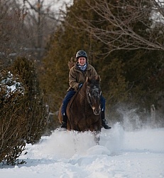 Youth Riding in Winter