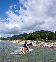 River Crossing on Lost Trail Ride Anchor D Outfitting