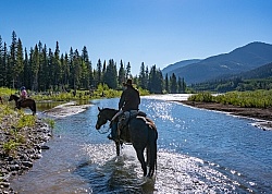 River Crossing on Lost Trail Ride Anchor D Outfitting