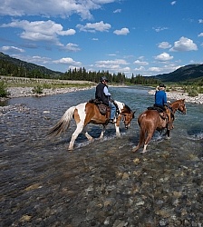 River Crossing on Lost Trail Ride Anchor D Outfitting