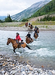 River Crossing on Lost Trail Ride Anchor D Outfitting