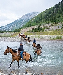 River Crossing on Lost Trail Ride Anchor D Outfitting