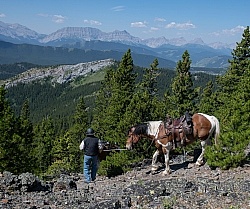 Leading Horses Downhill - Lost Trail Ride - Anchor D