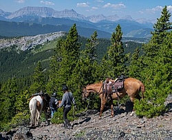 Leading Horses Downhill - Lost Trail Ride - Anchor D