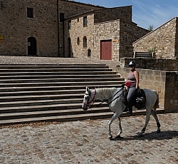 Arriving at Monastary for Picnic Lunch on the Trail