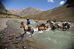 River Crossing on the Crossing of the Andes Ride
