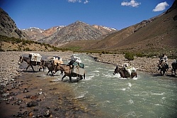 River Crossing on the Crossing of the Andes Ride