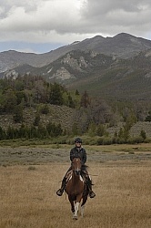 Riding in Wyoming with blue Sky Sage Adventures