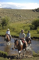 Riding in Wyoming with blue Sky Sage Adventures