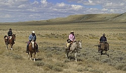 Riding in Wyoming with blue Sky Sage Adventures
