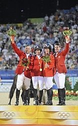 Will Simpson,Laura Kaut,Beexie Madden, McLain Ward U.S. Team Medal Hong Kong Olympics