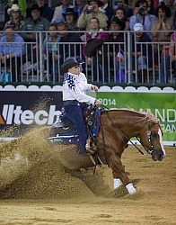 Mandy McCutcheon and Yellow Jersey Bronze Ind Reining WEG 2014 N