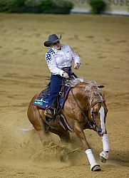 Mandy McCutcheon and Yellow Jersey Bronze Ind Reining WEG 2014 N