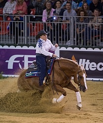Mandy McCutcheon and Yellow Jersey Bronze Ind Reining WEG 2014 N