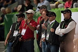 Tiffany Foster and Verdi III WEG 2014 Normandy, France Canadian  team watching Tiffany Foster WEG 2014