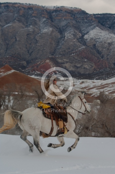 Winter Riding Western Vertical