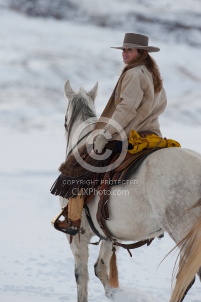 Winter Riding Western Vertical