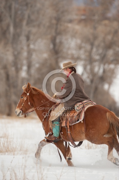 Winter Riding Western Vertical