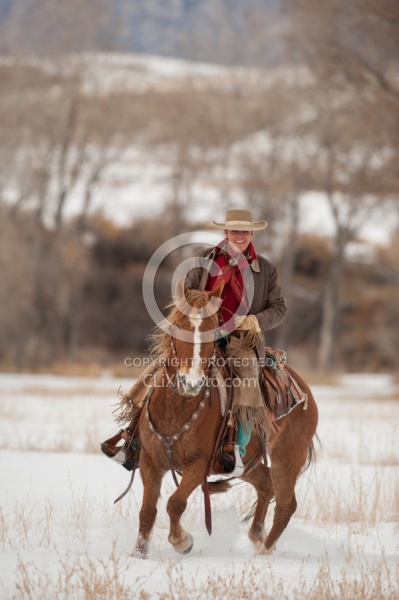 Winter Riding Western Vertical